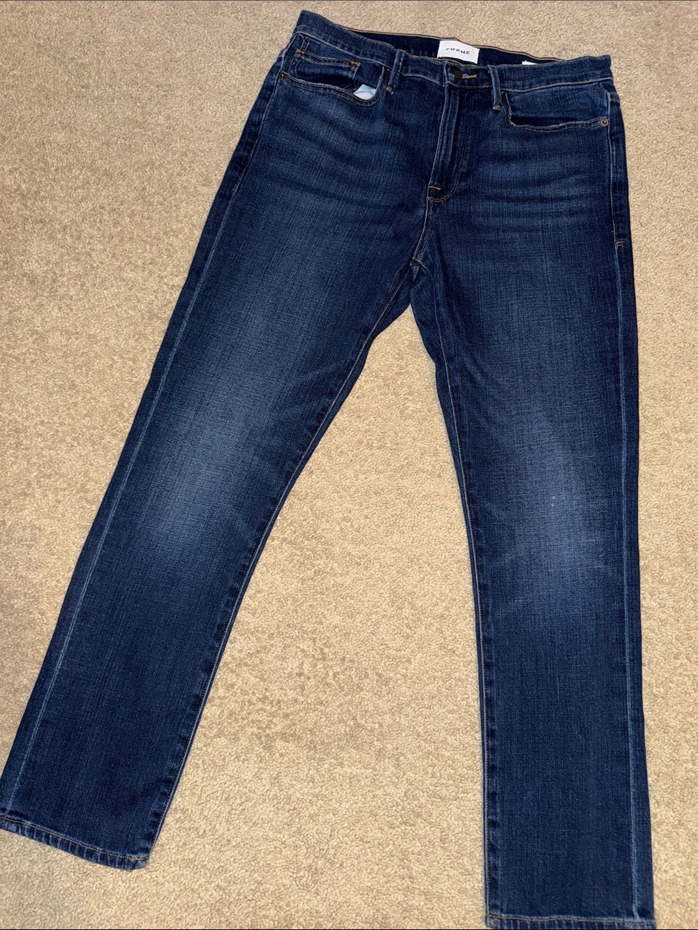 FRAME Dark Indigo Straight Jeans